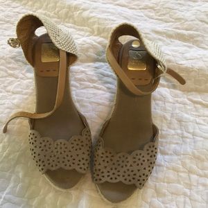 Suede espadrilles wedge sandals